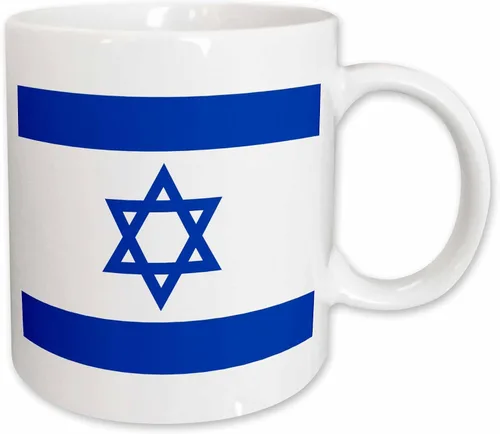 Miniatura 10 de 3dRose (mug_151420_4) Bandera israelí - Azul y blanco con estrella magen David - Estado judío de Israel - Judaísmo - Sionismo - Taza negra de dos