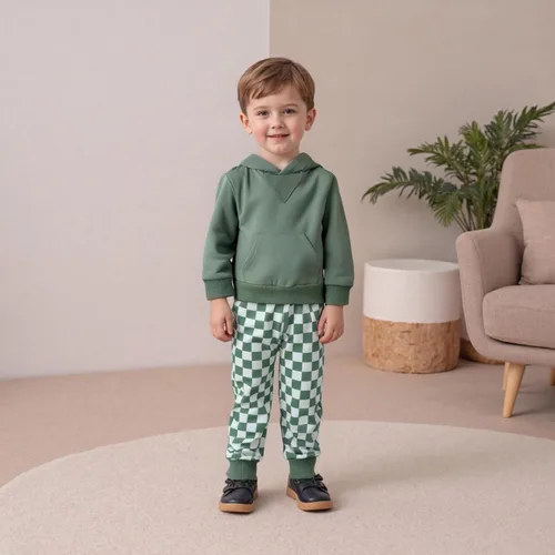 Miniatura 257 de Conjunto de ropa de otoño e invierno para bebé y niño, sudadera larga con capucha y pantalones para niños pequeños, 6, 12, 18, 24 meses, 2T