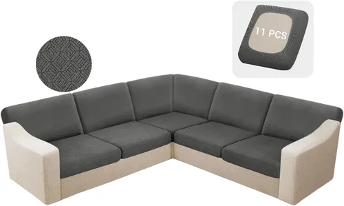 Miniatura 27 de HDCAXKJ - Fundas impermeables para cojín de sofá modular, fundas elásticas para cojín de sofá de esquina, fundas protectoras de muebles de jacquard