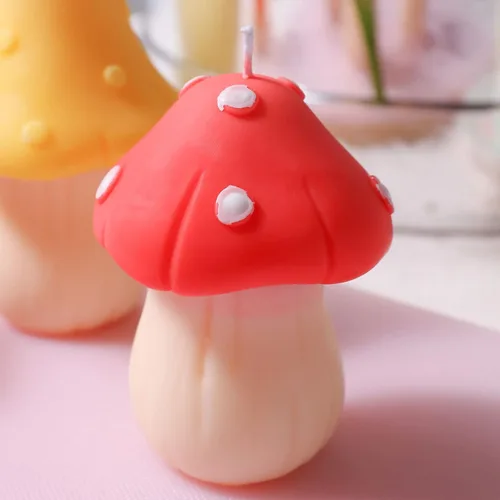 Miniatura 6 de BOOWAN NICOLE Lindo molde de vela de silicona de hongos, suministros de molde para hacer velas, moldes hechos a mano para fondant de hielo en 3D