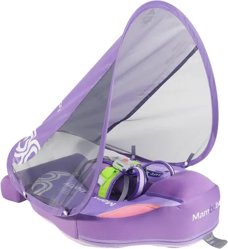 Miniatura 9 de Mambobaby Baby Float with Canopy & Tail Non-Inflatable Baby Swim Float Upgrade Soft Infant Pool Float Sun Protection Newborn Pool Float 3-24 Months