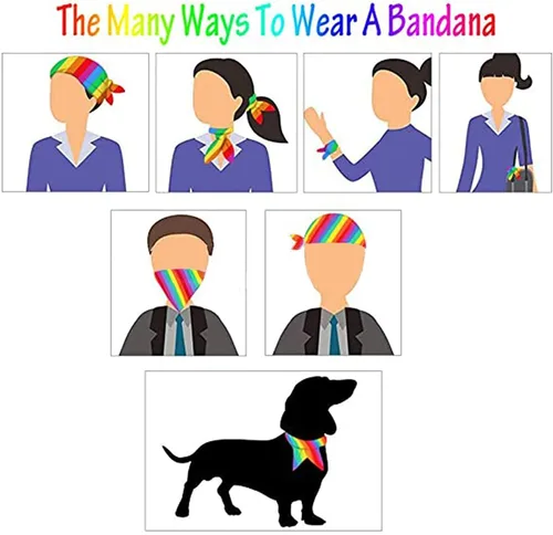 Miniatura 7 de Tinsow Pañuelos multiusos Baberos Rainbow Dog Kerchief LGBT+ Día del Orgullo Collar de perro gato Mascotas Collar