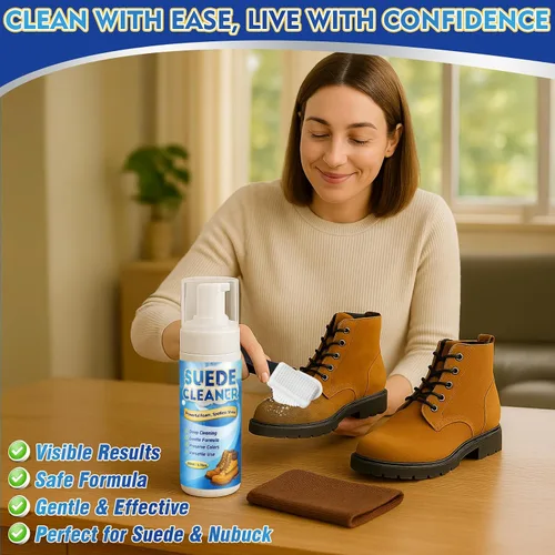 Miniatura 6 de Kit de limpiador de gamuza para zapatos, limpiador de zapatos de espuma de 6.8 fl oz con cepillo y toalla, limpia profundamente gamuza, nubuck