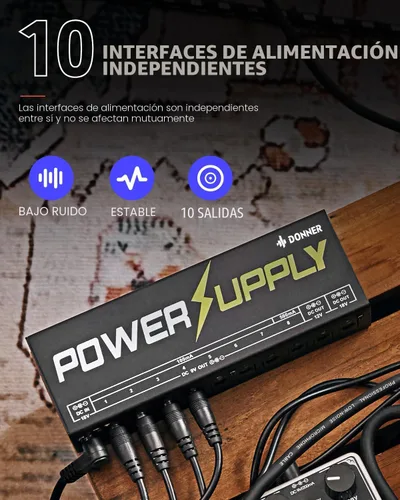 Miniatura 2 de Donner DP-1 Pedal de Guitarra Fuente De Alimentación 10 aislado DC salida 9 V/12 V/18 V para Pedal de efectos.