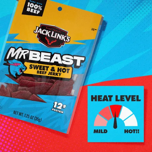 Miniatura 6 de Snacks de Carne Seca de Res Jack Link's, Dulce y Picante, Excelentes para Rellenar Calcetines Navideños y Regalos, 1.25 Onzas (Paquete de 10)