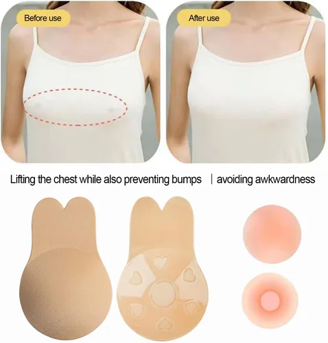 Miniatura 3 de 3 Pairs 2023 Upgraded Sticky Bra Adhesive Bra Invisible Silicone Bras Backless Bra Strapless Push Up Bras for Women
