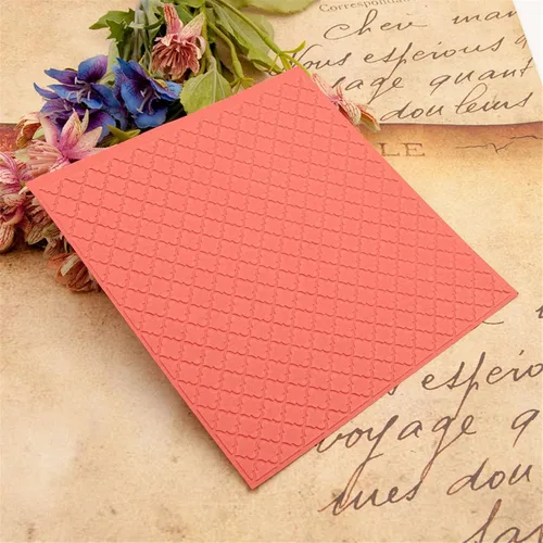 Miniatura 6 de Arbuya Carpeta de plástico en relieve (5.9 x 5.9 pulgadas, patrón de diamante) para manualidades de papel, impresiones texturizadas de plástico