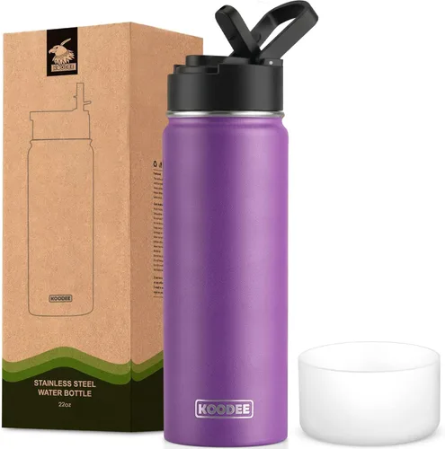 Miniatura 40 de koodee Insulated Water Bottle, 32 oz Stainless Steel Double Wall Vacuum Wide Mouth Sport Bottle with Leakproof Spout Lid (Navy)
