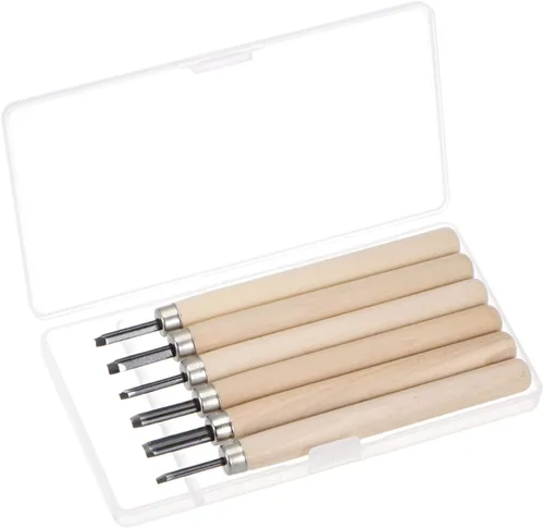 uxcell Juego de 12 cinceles de cuchillos de tallado de madera, acero 55# grande/mediano/pequeño, triángulo medio redondo, Graver para manualidades,