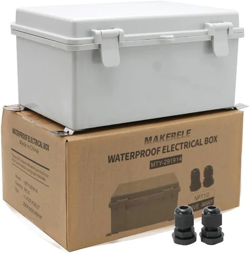 Miniatura 7 de MAKERELE - Caja de conexiones exterior pequeña impermeable para exterior con cerradura y soporte de pared 5.9" x 3.9" x 2.8" (150x100x70mm) con tapa