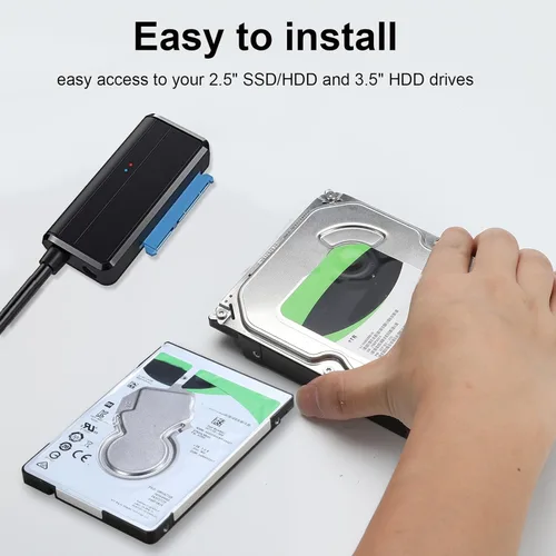 Miniatura 9 de Cable SATA a USB 3.0 a 2.5 Adaptador de disco duro de 3.5 pulgadas, convertidor externo para transferencia de datos SSD/HDD, con fuente