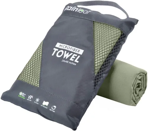 Toalla de microfibra Rainleaf perfecta para viajes y gimnasio y camping. Secado rápido - Super absorbente - Ultra compacta - Liviana. Adecuada para