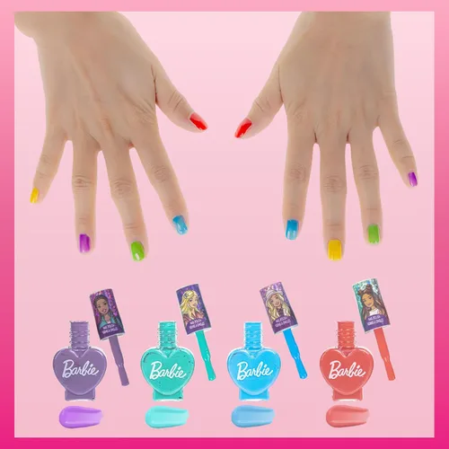 Miniatura 6 de Barbie Movie - Juego de 18 esmaltes de uñas a base de agua para niños, incluye esmalte de uñas, gemas de uñas, lima de uñas para mayores de 3 años