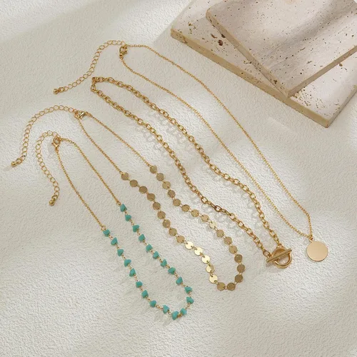 Miniatura 44 de Long tiantian Collares en capas para mujer, joyería occidental para mujer, collar de moneda apilable, collar de país, moderno, bohemio, verano