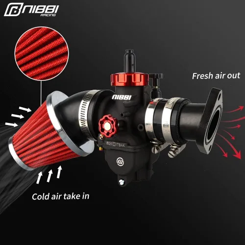 Miniatura 4 de Nibbi Filtro de aire para motocicleta, filtro de aire de 42 mm para moto de cross, mini moto, moto Pit, motocross, GY6, ATV
