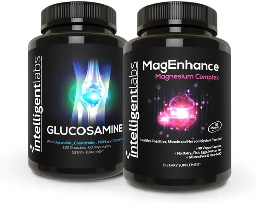Intelligent Labs Paquete 2 en 1 de Complejo MagEnhance Triple Magnesio (suplemento de treonato de magnesio con Mg Taurato y Mg Glicinato) + Complejo