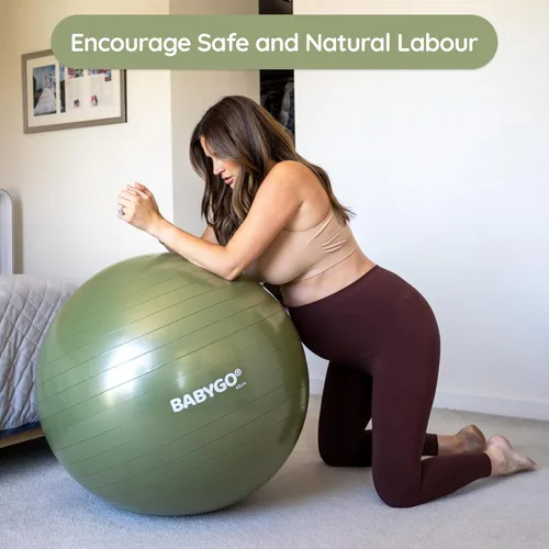 Miniatura 2 de BABYGO Pelota de Parto – Juego de pelota y libro de yoga para embarazo, trabajo de parto y ejercicio con enfoque en trimestres, fisioterapia de Oliva