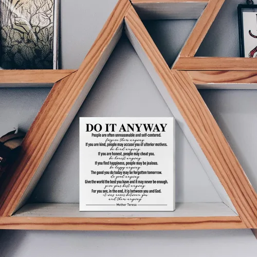 Miniatura 5 de Caja de madera para oficina en casa, decoración de escritorio con citas inspiradoras para mujeres, hombres, estudiantes, terapeuta, oficina, aula