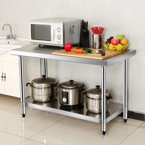 Miniatura 2 de Giantex mesa de acero inoxidable con estante inferior para cocina industrial. Mesa de trabajo para preparación de alimentos 24 x 36 pulgadas