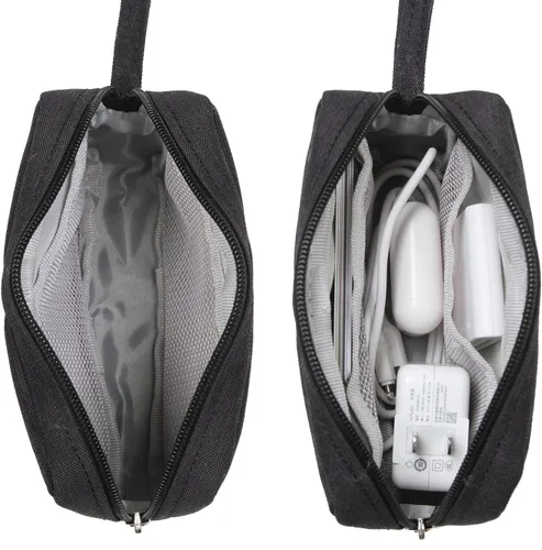 Miniatura 3 de Bolsa pequeña con cremallera de 2 piezas, organizador suave portátil para artículos de tocador, bolsa de transporte para artículos de tocador, mini