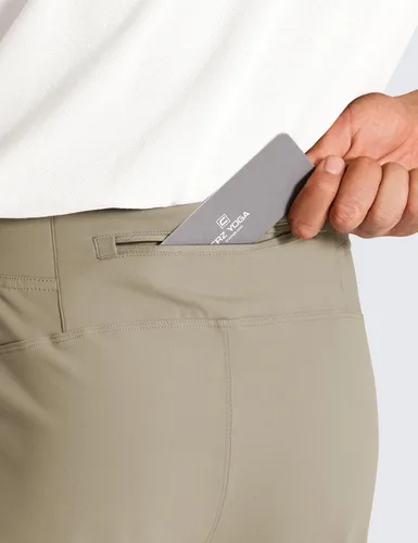 Miniatura 4 de CRZ YOGA Pantalones deportivos elásticos en 4 direcciones para hombre, de 30 pulgadas, para entrenamiento, casual, con bolsillo con cremallera