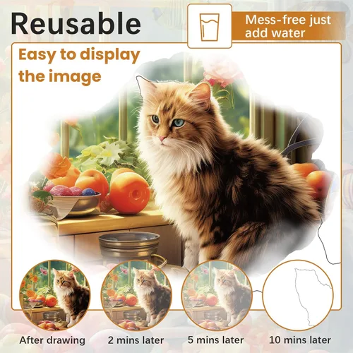 Miniatura 3 de ZOIIWA 24 piezas de productos de demencia para ancianos reutilizables, juguetes de pintura al agua, mascotas, perros, gatos, actividades de demencia