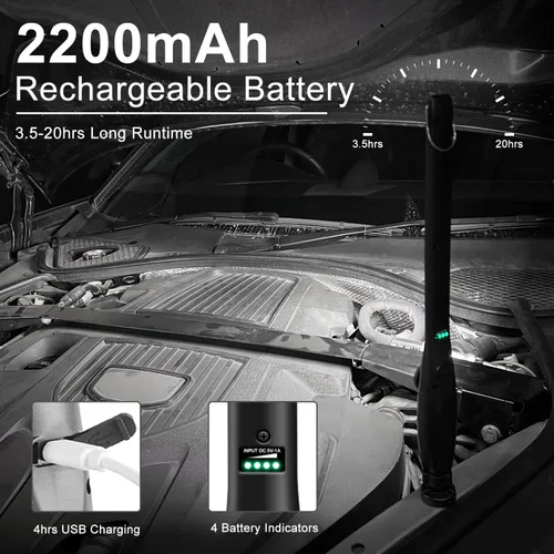 Miniatura 2 de Luz de trabajo LED, 2200 mAh, recargable, 600 lúmenes, luz de trabajo COB, lámpara de inspección de problemas portátil con gancho de base magnética