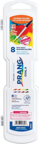 Prang Juego de pintura ovalada para acuarela, 8 colores surtidos, 1 unidad