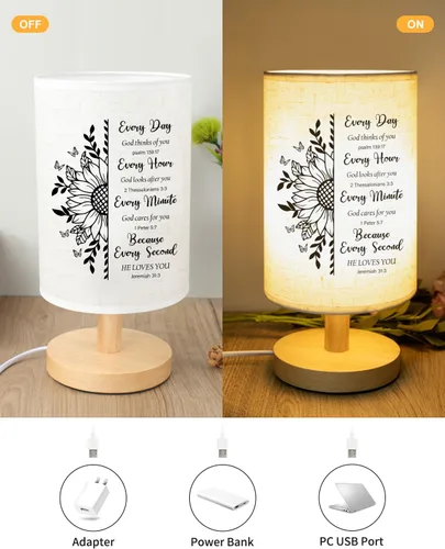 Miniatura 4 de Regalos cristianos para mujer, lámpara de mesa, regalos religiosos para mujeres con versículo de la Biblia, regalo inspirador, lámpara de tela