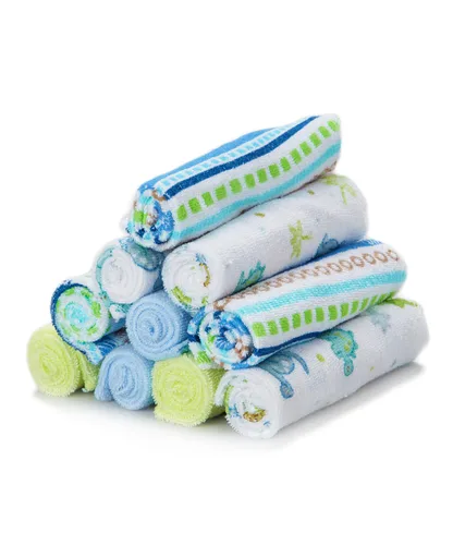 Miniatura 9 de Spasilk Juego de Paños de Lavado para Bebés Recién Nacidos Niños y Niñas, Juego de Paños de Rizo Suave, Paquete de 10, Azul