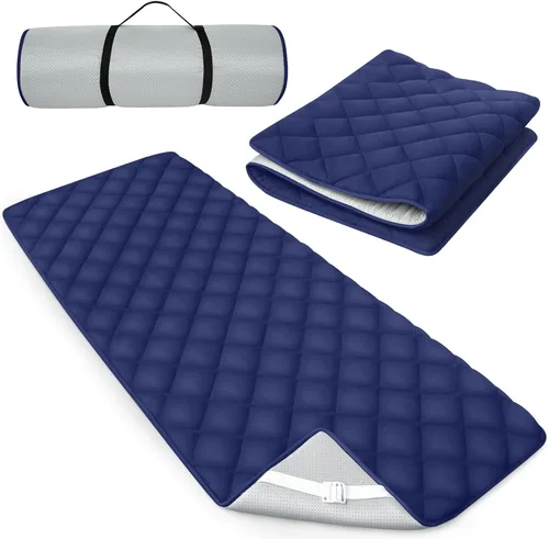 Cubrecolchón de espuma acolchada, antideslizante, súper suave y cómodo, de 75"x30", almohadilla para dormir fresca para catre de campamento/litera