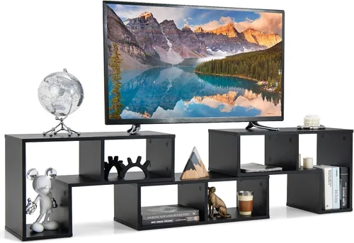 GOFLAME Soporte de consola de TV de 3 piezas, moderno centro de entretenimiento para televisores de pantalla plana de 50, 55, 60, 65 pulgadas,