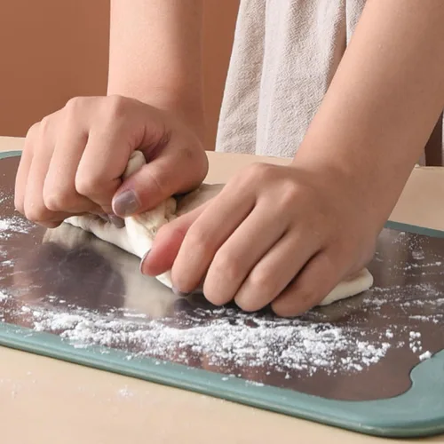 Miniatura 5 de Tabla de cortar de doble cara, tabla de cortar de acero inoxidable, tabla de cortar carne para cocina, tabla de cortar grande para frutas y verduras