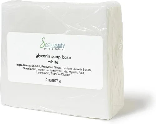 Soapeauty Base de jabón de glicerina blanca para derretir y verter | Base de jabón a base de vegetales para pieles sensibles | Fabricación de jabón