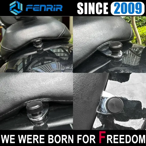 Miniatura 3 de Fenrir Kit de base de tornillo de asiento de liberación rápida personalizada de acero inoxidable 304 acabado negro para Harley Davidson 1997-ahora
