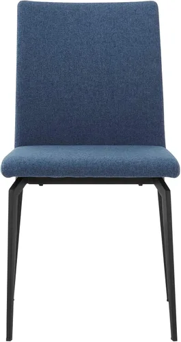 Miniatura 3 de Armen Living Lyon - Juego de 2 sillas de comedor modernas, tela azul y metal