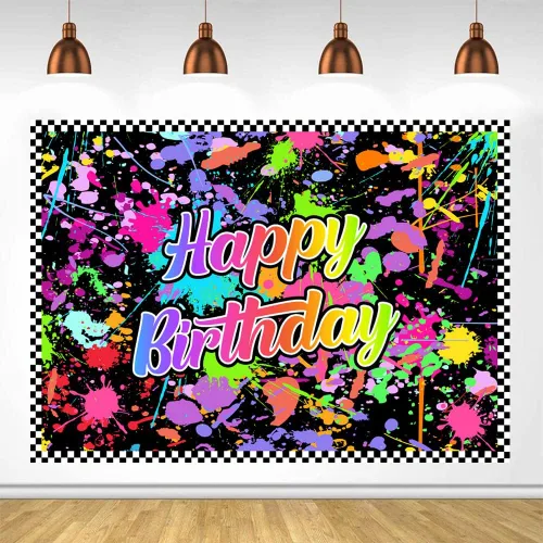 Lofaris Neno - Telones de fondo de fotografía para fiesta de cumpleaños que brillan en la oscuridad, colorido graffiti, salpicaduras, fondo de