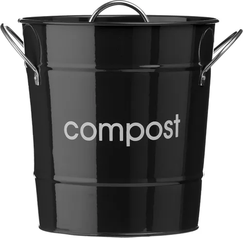 Miniatura 7 de Premier Housewares Contenedor de compostaje morado para compostaje, de acero para cocina, jardín, compostaje, para exteriores, de zinc, para jardín