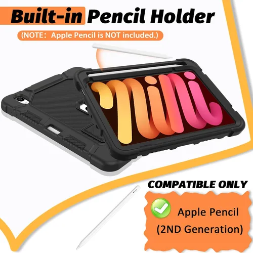 Miniatura 4 de Funda para iPad mini 7 A17 Pro 2024/iPad Mini 6 2021, Funda Protectora Resistente de Servicio Pesado a Prueba de Golpes para iPad mini 6ª/7ª