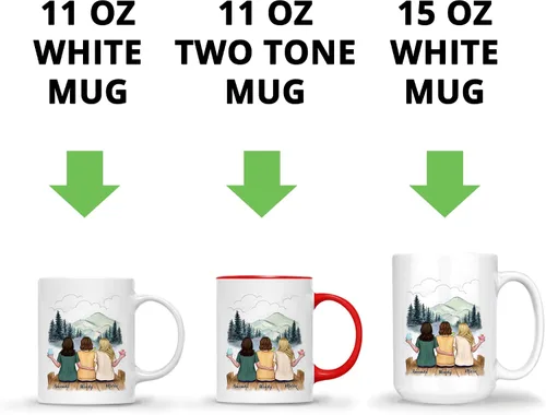 Miniatura 6 de Gossby Taza de Café Personalizada de Amistad - Regalo Personalizado de Larga Distancia para Mujeres Mejores Amigas con Diseño, Nombre - Navidad, 3