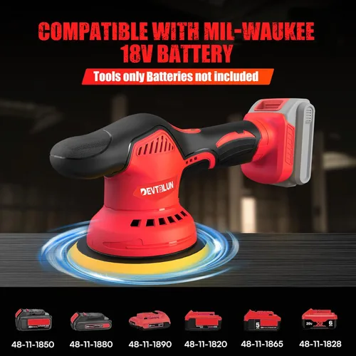 Miniatura 2 de Pulidora Inalámbrica de Coche para Batería Milwaukee M18 (SIN Batería), Kit de Pulidora de Tampón Sin Escobillas de 6 Pulgadas, Pulidora Orbital