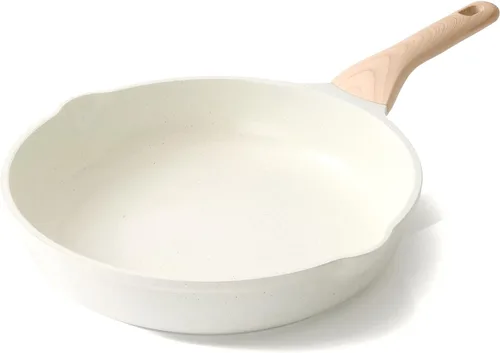 Kordisen Sartén de cerámica antiadherente, sartén grande de cerámica de 12.5 pulgadas, sartén de cocina saludable y no tóxica, mango que se mantiene
