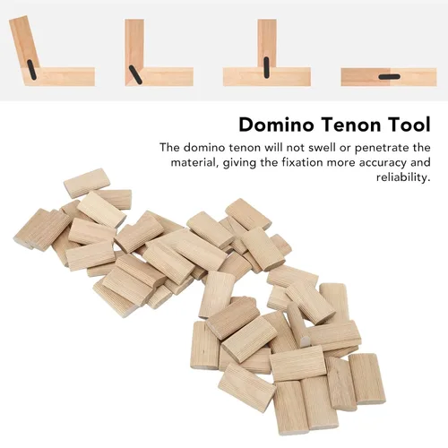 Miniatura 5 de Kadimendium 50 Uds Espigas Sueltas Domino Tenon Haya Firma Fijación 0.315x1.575 in Amplia Aplicación Beechwood Tenones Sueltos para Carpintería
