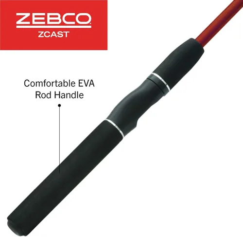 Miniatura 3 de Zebco Z-Cast - Caña de pescar giratoria duradera con vidrio Z, cómoda asa de caña de EVA, guías de anillo de choque, potencia media