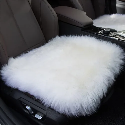 Miniatura 10 de Calor Invernal: Funda Universal de Asiento de Piel de Oveja - Lana Natural, para Autos, Camiones, SUV y Furgonetas - Acompañante de Conducción