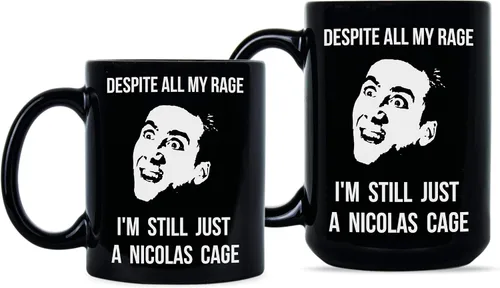 Miniatura 2 de We Got Good Taza Nicolas Cage con texto en inglés "Despite All My Rage