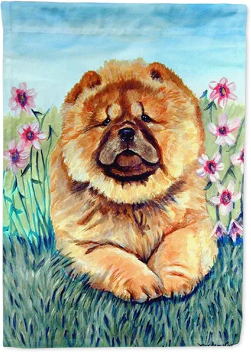 Caroline's Treasures 7020GF Chow Chow - Bandera de jardín decorativa para patio exterior, obras de arte de patio, macizos de flores, tamaño de