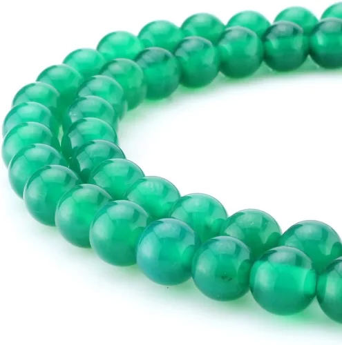 Miniatura 41 de Cuentas de ónix negro BEADNOVA con cuentas de cristal natural, piedras preciosas, redondas, sueltas, curativas de energía con cordón elástico de 01)