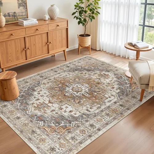 Miniatura 505 de Madane Tapete lavable de 2 x 10 pies para pasillo, cocina, recibidor, clásico, suave, antideslizante para interiores, casa de campo, baño, sala