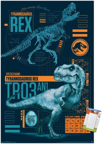 Miniatura 17 de Trends International Jurassic World: Fallen Kingdom - Póster de pared T-Rex, 14.725 x 22.375 pulgadas, versión enmarcada de madera de granero